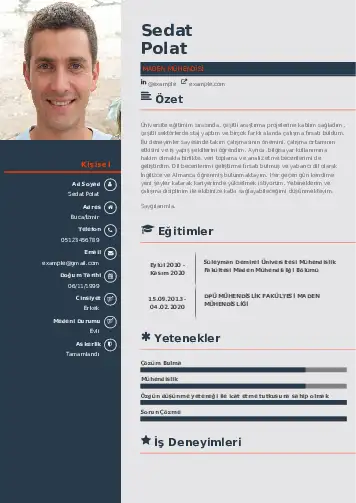 Maden Mühendisi Cv Örnekleri cv indir